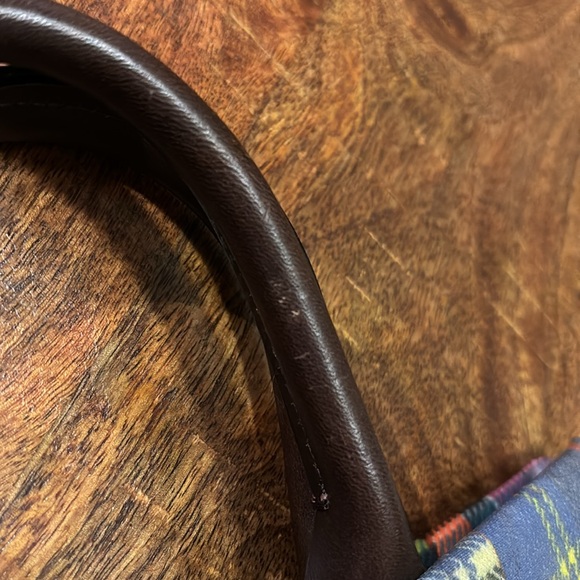 Vintage Dooney & Bourke Madras Ladybug Picnic Patchwork Plaid Handbag - Picture 10 of 15